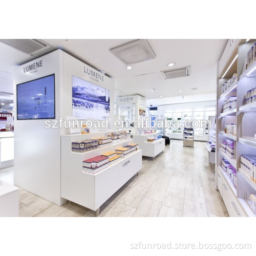 Famous brand design cosmetic retail shop display cosmetic showcase